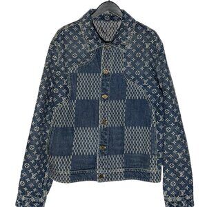 Louis Vuitton X Nigo Blue Monogram Giant Damier Waves Denim Jacket